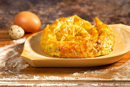 Traditional homemade Romanian and Moldovan pies - Placintaの写真素材