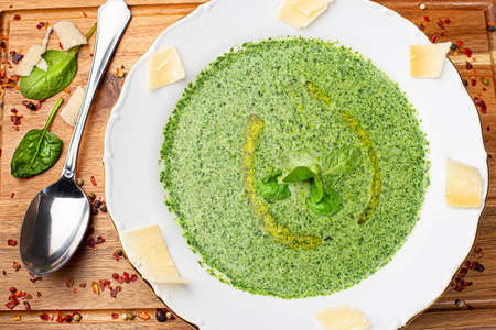 Healthy broccoli soup in a bowl