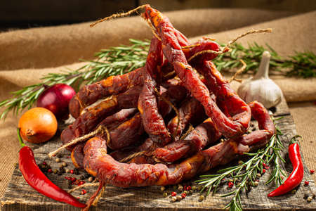 brand new original gagauz dry-cured meatの写真素材