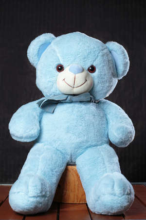 Cute teddy bears on black backgroundの写真素材