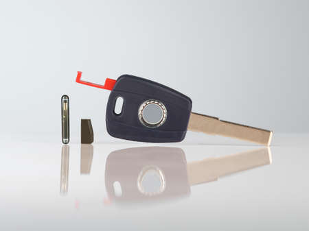 Remote car key isolated on white backgroundの写真素材