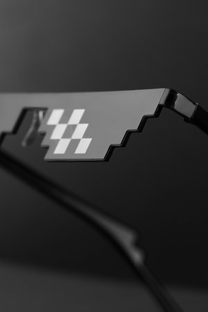 Trendy sunglasses background. Fashion summer accessories. Copy space for text. Black white concept....