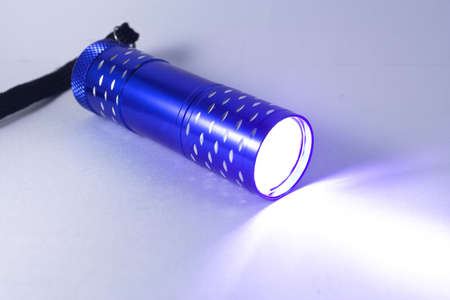 Blue flashlight:useful tool.の写真素材