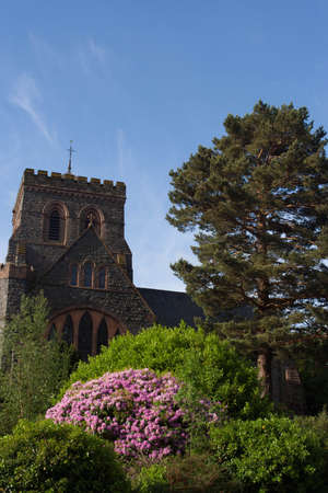 Church in Llanberis in spring の写真素材