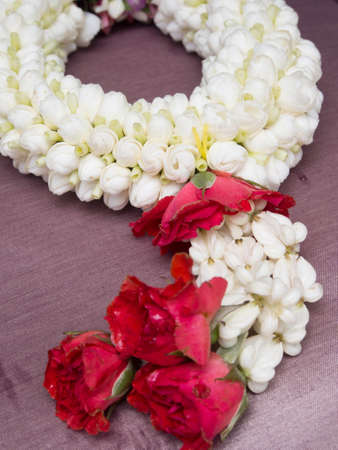 jasmine using for greeting or paying respection to older people in Thai culture 