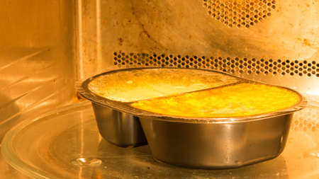 Ready , indian food, meal in a microwave 