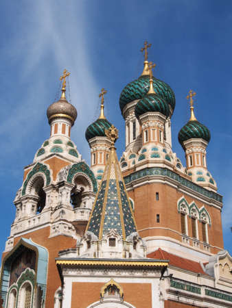 Russian style Church in City of Nice in France  It is a famouse touris attraction の写真素材
