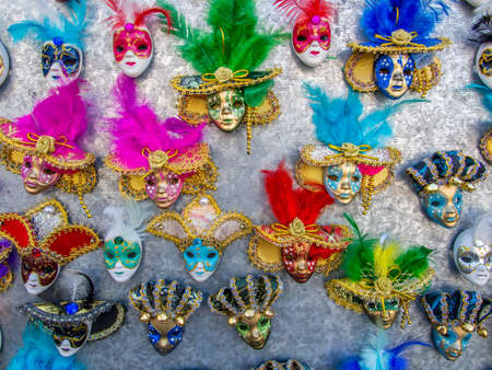 Italian style's mask sold in a market in Italy.の写真素材