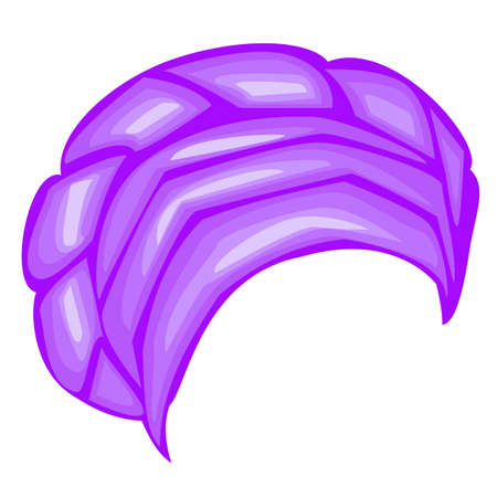 Female headpiece for woman, turban. Bright blue knitted scarf. National beautiful and stylish clothes. Vector illustration.のイラスト素材