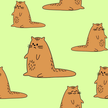 Beautiful creative textiles. Image of original kittens. Wallpaper and background for a beautiful children s room. Vector illustration.のイラスト素材