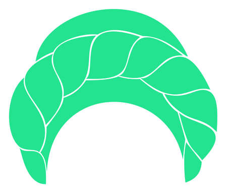 National Traditional national headdress, turban. Knitted green scarf. Vector illustrationのイラスト素材