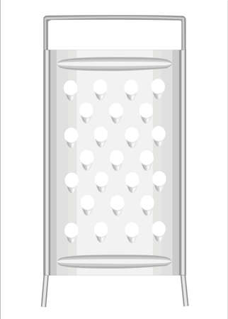 The subject of kitchen utensils. The grater is necessary on an economy in kitchen for processing of vegetables, fruit. Vector illustration.のイラスト素材