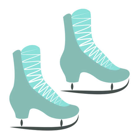 A pair of skates. Figure skating shoes. Sport on ice. Vector illustrationのイラスト素材