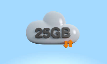 3d rendering cloud 25 gb transferの写真素材