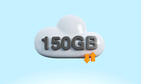 3d rendering cloud 150 gb transferの写真素材