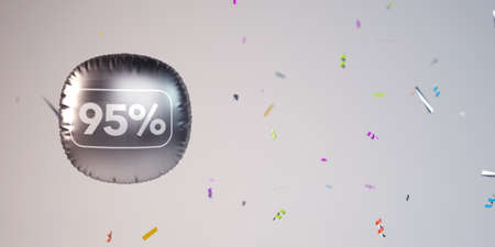 3D rendering 95 percentage off clean backgroundの写真素材