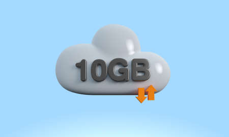 3d rendering cloud 10 gb transferの写真素材