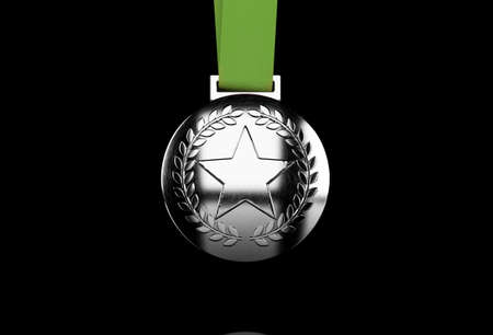 3d rendering silver medalの写真素材