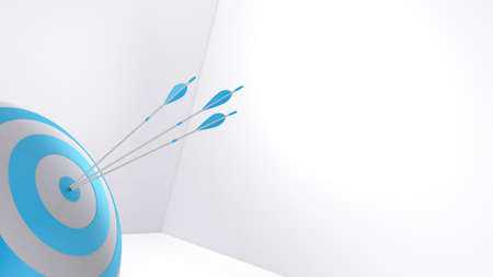 3d rendering arrow and bullseyeの写真素材