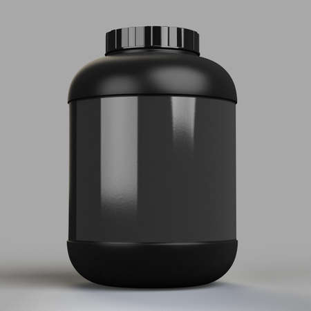 3d rendering blank supplement black bottles templateの写真素材
