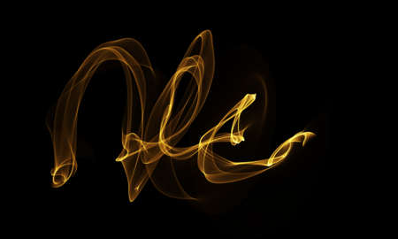 Colored Light Energy Streak Design Element on Black Backgroundの写真素材