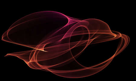 Colored Light Energy Streak Design Element on Black Backgroundの写真素材