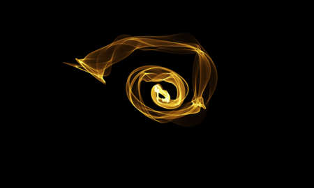 Colored Light Energy Streak Design Element on Black Backgroundの写真素材