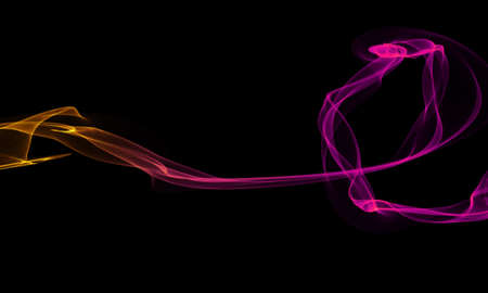 Colored Light Energy Streak Design Element on Black Backgroundの写真素材