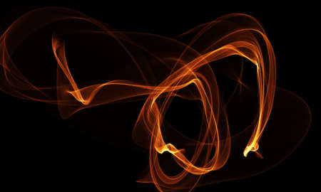 Colored Light Energy Streak Design Element on Black Backgroundの写真素材