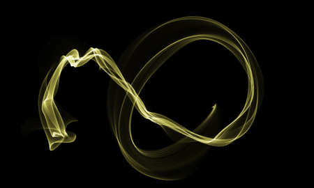 Colored Light Energy Streak Design Element on Black Backgroundの写真素材