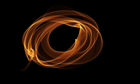 Colored Light Energy Streak Design Element on Black Backgroundの写真素材