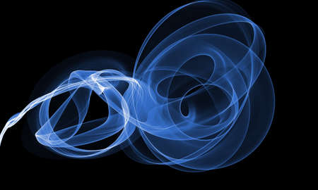 Colored Light Energy Streak Design Element on Black Backgroundの写真素材