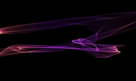 Colored Light Energy Streak Design Element on Black Backgroundの写真素材