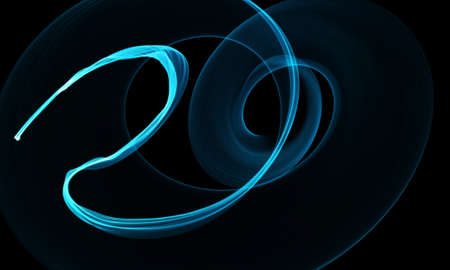 Colored Light Energy Streak Design Element on Black Backgroundの写真素材