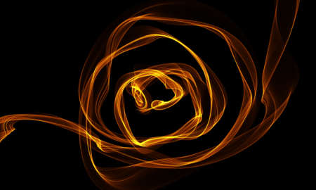 Colored Light Energy Streak Design Element on Black Backgroundの写真素材