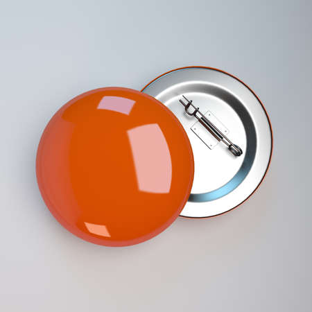 3d rendering badge pin brooch illustration mock-upの写真素材