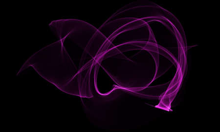 Colored Light Energy Streak Design Element on Black Backgroundの写真素材