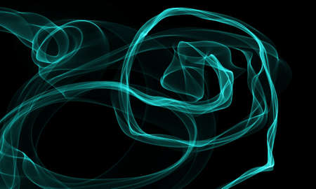 Colored Light Energy Streak Design Element on Black Backgroundの写真素材