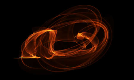 Colored Light Energy Streak Design Element on Black Backgroundの写真素材