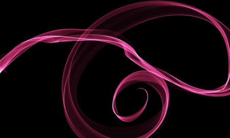 Colored Light Energy Streak Design Element on Black Backgroundの写真素材