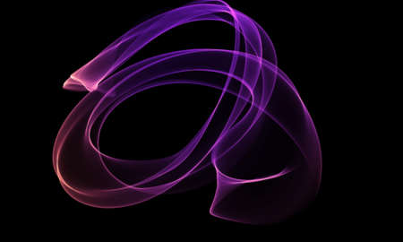 Colored Light Energy Streak Design Element on Black Backgroundの写真素材