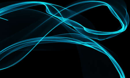Colored Light Energy Streak Design Element on Black Backgroundの写真素材