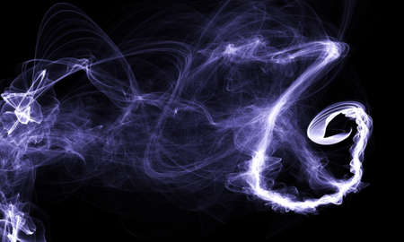 Colored Light Energy Streak Design Element on Black Backgroundの写真素材
