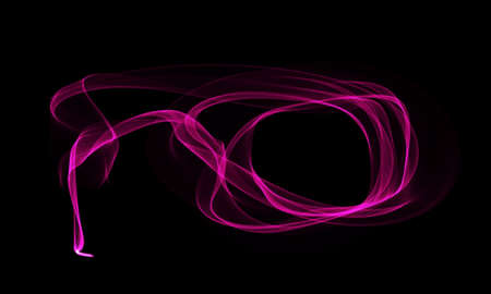 Colored Light Energy Streak Design Element on Black Backgroundの写真素材