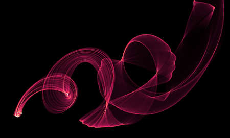 Colored Light Energy Streak Design Element on Black Backgroundの写真素材