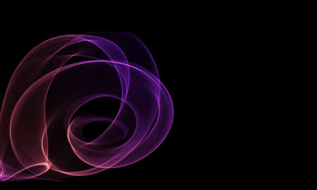Colored Light Energy Streak Design Element on Black Backgroundの写真素材