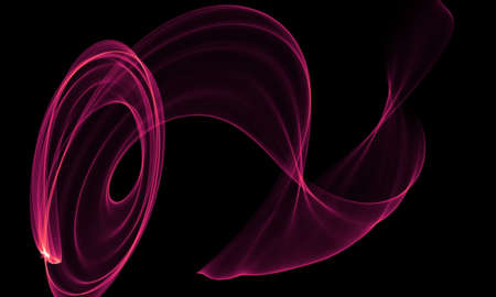 Colored Light Energy Streak Design Element on Black Backgroundの写真素材