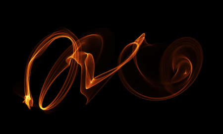 Colored Light Energy Streak Design Element on Black Backgroundの写真素材