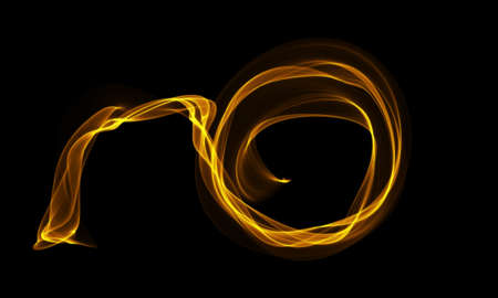 Colored Light Energy Streak Design Element on Black Backgroundの写真素材
