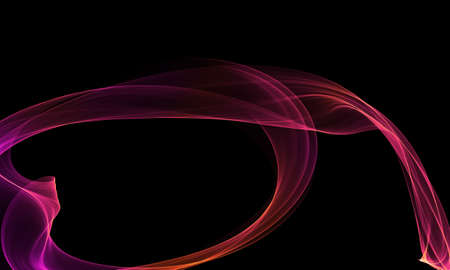 Colored Light Energy Streak Design Element on Black Backgroundの写真素材